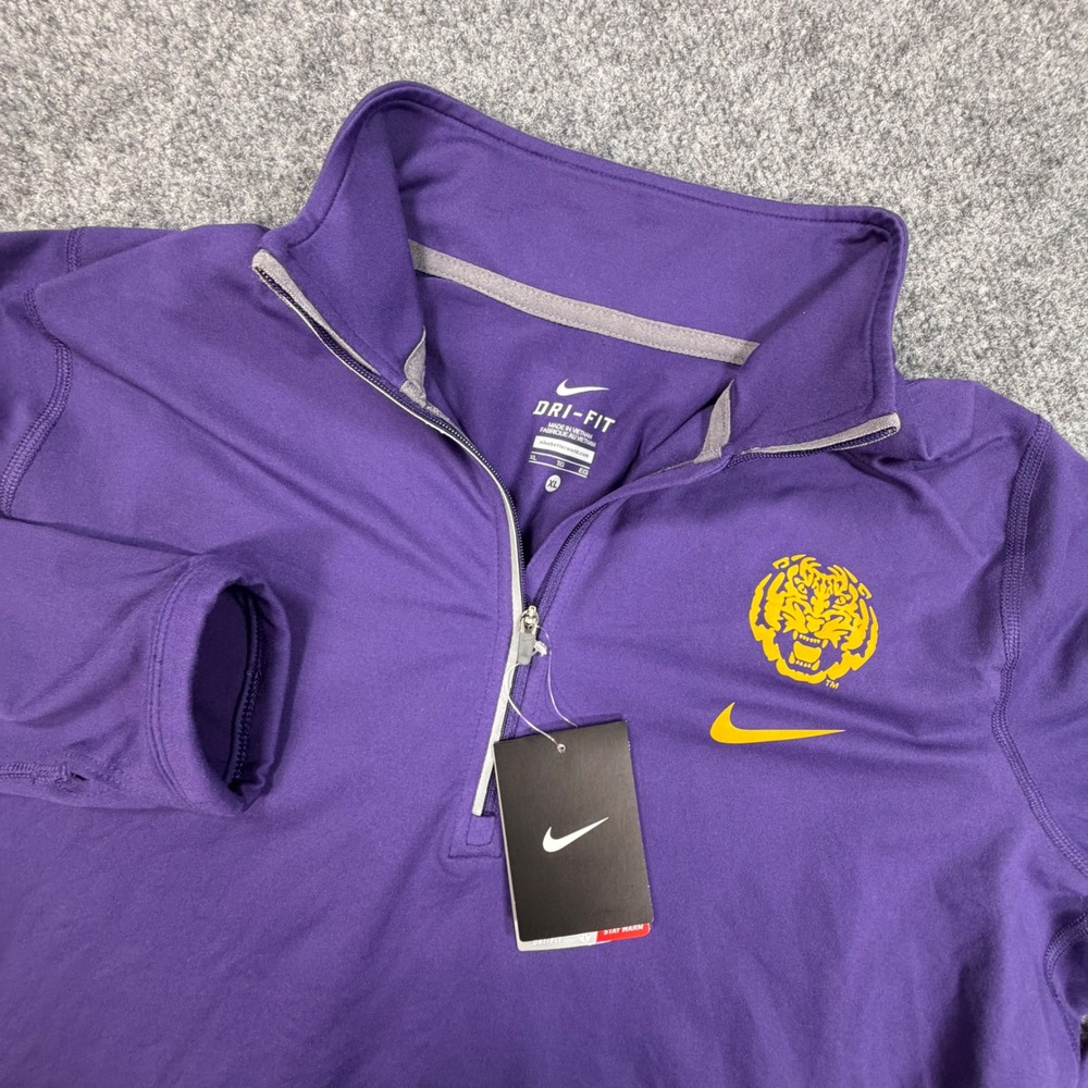 NEW Nike LSU Tigers Element performance Half Zip Pullover Womens XL Purple 0918